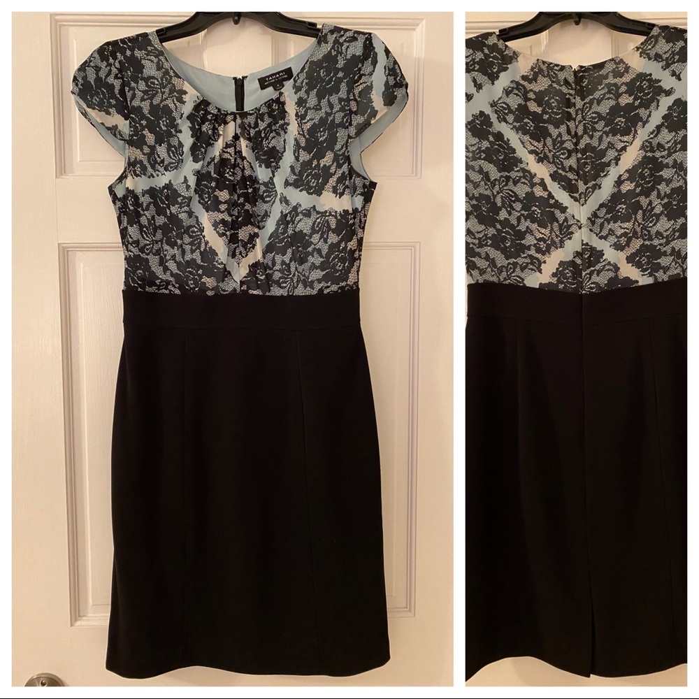 Baby blue and Black dress